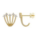 Round Diamond Claw Earrings - Image 4